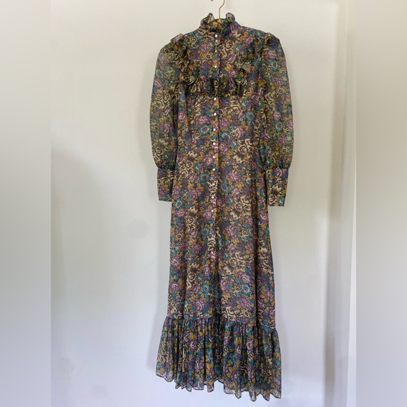 1970's vintage cottagecore prairie dress - Picture 6 of 8